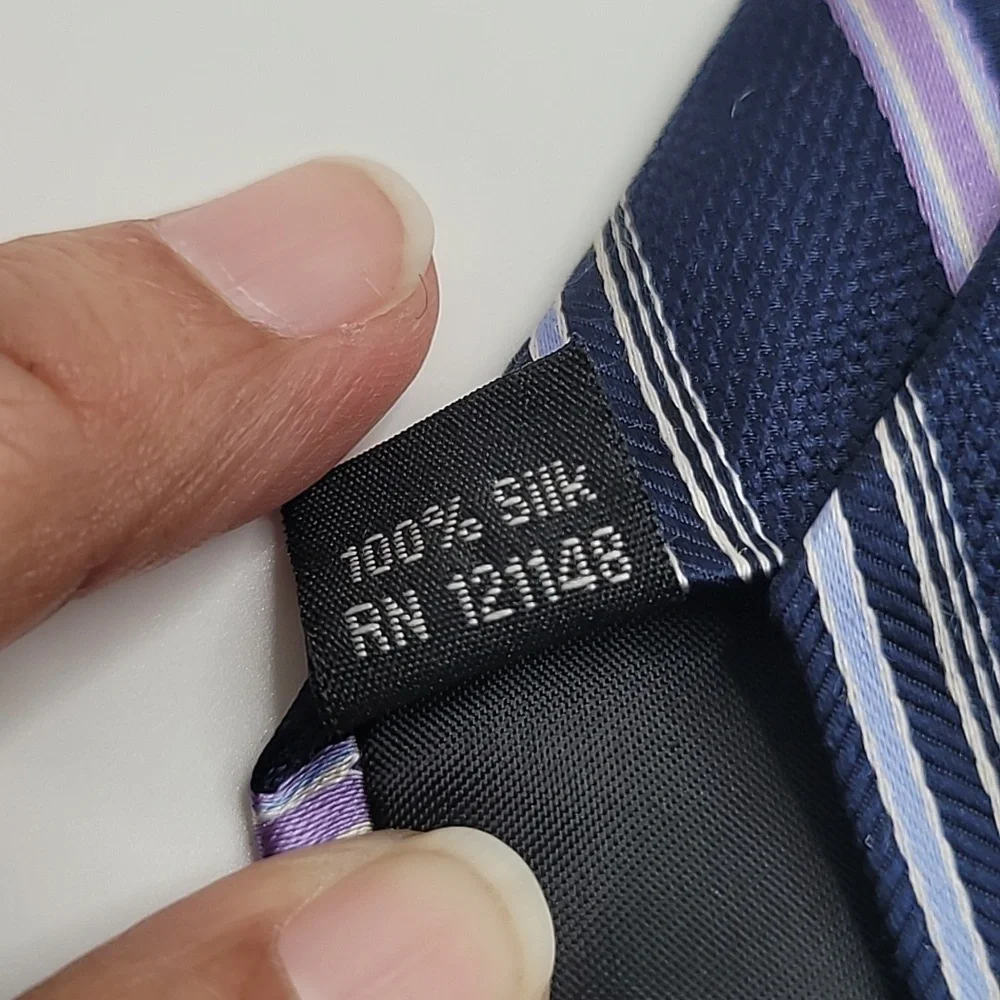 Michael Michael Kors 100% Silk Navy Blue Purple Men's Tie